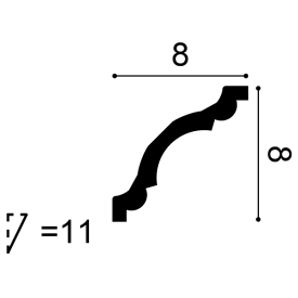 wymiary Listwa sufitowa gładka elastyczna CX123F